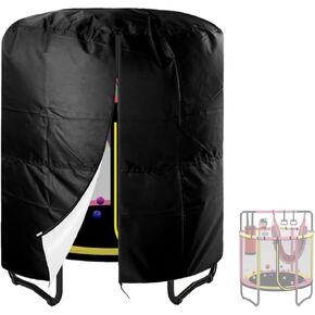 Trampoline Cover for 60in Kids Trampoline Waterproof Oxford Fabric Round Trampoline Cover with Drawstring and Zipper for Outdoor Indoor (Black, 60in) in Kuwait