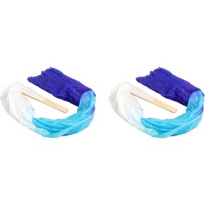 Ymiko Belly Dance Long Silk Fans, Classical Color Design, Soft Artificial Silk Material, 1 Pair, 1.5m Length, for Dance Performance in Saudi Arabia