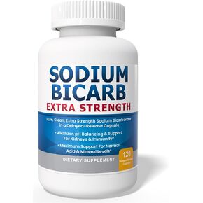 Sodium Bicarbonate Capsules Extra Strength 1300mg Organic Use Sodium Bicarbonate Tablets. Pure Bicarbonate of Soda Strongest Pill of Bicarbonato De Sodio para Tomar Available 120 Sodium Tablets in Kuwait