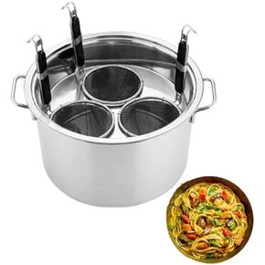 Commercial Grade Stainless Steel Pasta Pot Set with Strainer Insert, 3/4/5 Holes Pasta Cooker, Versatile Steamer and Stock Pot for Home Kitchen, Durable and Efficient Cooking Tool in Kuwait
