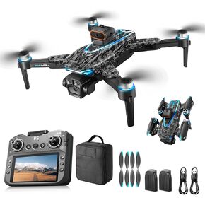 طائرة بدون طيار مموهة FPV مع كاميرا للبالغين والمبتدئين، طائرة رباعية المروحية RC ذات شاشة كبيرة بدقة 2K HD، إقلاع وهبوط بمفتاح واحد، قلب دائري 360 درجة، إغلاق بالإيماءات، تجنب العوائق الذكية، بطاريتان، هدية للرجال in Kuwait