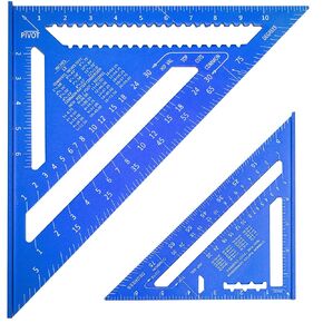 Beslands الألومنيوم 12 بوصة و 7 بوصة رافتر نجار مجموعة قياس أداة تخطيط سبيكة معدنية مثلث حاكم منقلة لأعمال النجارة والنجارة الإمبراطورية، الأزرق in Kuwait