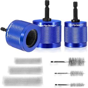 3-in-1 Pipe Cleaning & Deburring Tool, 1/2" 3/4" 1" HVAC Plumbing Kit. Aluminum Body & Stainless Brushes for Inner/Outer Cleaning on Copper, Brass, Steel, PVC Pipes. in Kuwait