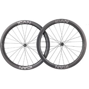 مجموعة عجلات دراجة الحصى الكربونية ICAN G27 700C، خفيفة للغاية 1305 جم، عمق ايرو 50 مم، فرامل قرصية متوافقة بدون أنابيب بعرض 27 مم in Kuwait