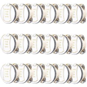 18 Set 4 inch Tambourine bulk for Adults, Mini Tambourines Wooden Hand Held Drum with Metal Jingles, Gift Tags & White Printed Ribbon, Tambourine Gift for Church Wedding Party Favor in Kuwait