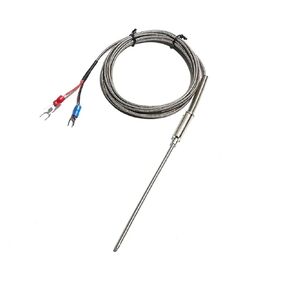 3.0M Type K WRNK-191 Probe Thermocouple Wire 0-1100 Degree 2-Wires Temperature Sensor Flexible 1Pcs(Probe 5x100mm) in Kuwait