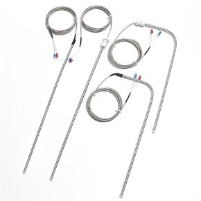 PT100/K/E/CU50 Type Thermocouple Thermal Resistance Temperature Sensor Right Angle 2M 1Pcs(PT100) in Kuwait