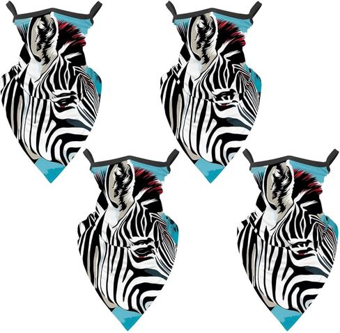 4 قطع قناع وجه باندانا برقبة الحمار الوحشي، وشاح لتبريد الشمس، غطاء رأس التمساح للرجال والنساء in Kuwait