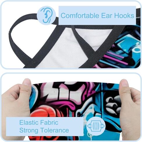 4 Pieces Doodle Balaclava Ski Mask, Motorcycle UV Protector Scarf, Summer Cooling Neck Gaiter for Men/Women in Saudi Arabia