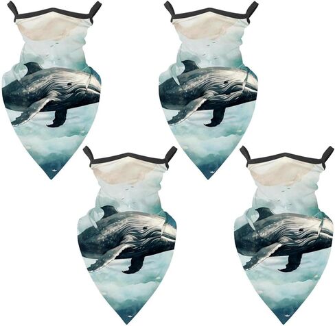 4 Pack Crocodile Starry Sunflower Fishing Neck Gaiter - UV Face Mask Sun Protection for Men & Women in Saudi Arabia