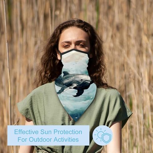 4 Pack Crocodile Starry Sunflower Fishing Neck Gaiter - UV Face Mask Sun Protection for Men & Women in Saudi Arabia