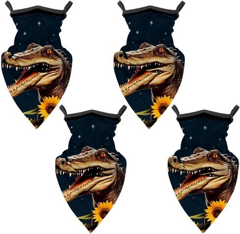 4 Pack Crocodile Starry Sunflower Fishing Neck Gaiter - UV Face Mask Sun Protection for Men & Women in Saudi Arabia