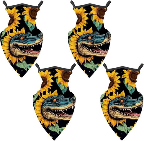 4 Pack Crocodile Starry Sunflower Fishing Neck Gaiter - UV Face Mask Sun Protection for Men & Women in Saudi Arabia