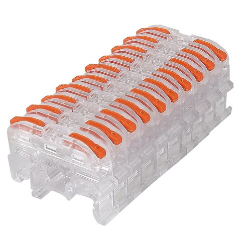 10pcs DIN Rail Terminal Blocks, Compact Wire Conductor Wiring Connectors for 24-12 AWG (Transparent) in Saudi Arabia