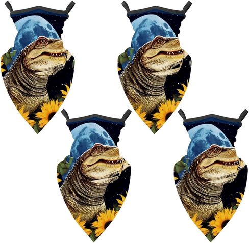 4 Pack Crocodile Starry Sunflower Fishing Neck Gaiter - UV Face Mask Sun Protection for Men & Women in Saudi Arabia
