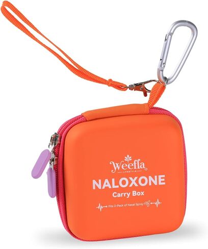 مجموعة حقيبة حمل نالوكسون مدمجة فارغة، تناسب عبوتين من بخاخات الأنف، عالية الرؤية، مقاومة للصدمات بقشرة صلبة، سهلة التنظيف، للمستجيب الأول والاستخدام اليومي للمواد الأفيونية في حالات الطوارئ (بدون نالوكسون) in Kuwait