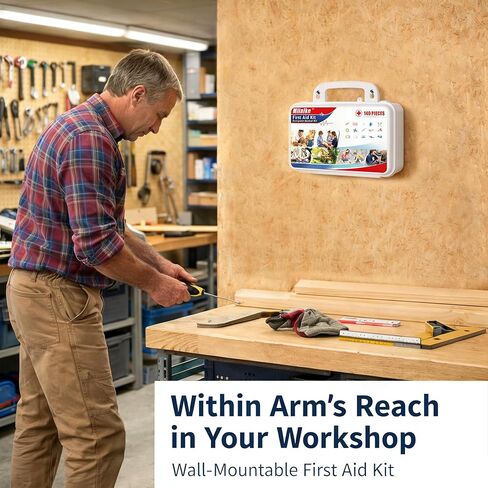 مجموعة الإسعافات الأولية المكونة من 140 قطعة، لوازم الطوارئ المحمولة للمنزل، السيارة، السفر، التخييم، المشي لمسافات طويلة، الرياضة، المكتب، المركبات، في الهواء الطلق in Kuwait