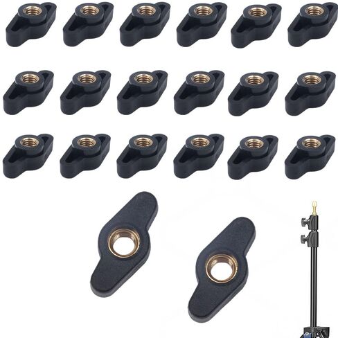 20 Pack 1/4"-20 Wing Knobs, Black T-Handle Threaded Clamping Knob with Through Hole in Saudi Arabia