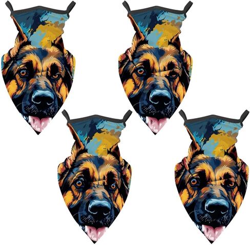 4 Pack Wolf Neck Gaiter Face Cover Scarf, Breathable Sun & Wind-proof for Skiing Fishing Hiking Cycling in Kuwait