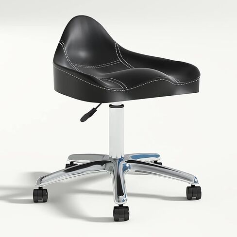 Ergonomic Saddle Chair with Wheels – Height Adjustable Swivel Rolling Stool for Clinic, Dentist, Salon & Office(Black) in Saudi Arabia