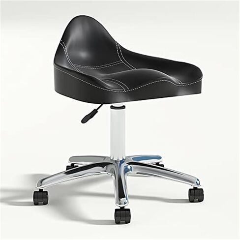Ergonomic Saddle Chair with Wheels – Height Adjustable Swivel Rolling Stool for Clinic, Dentist, Salon & Office(Black) in Saudi Arabia