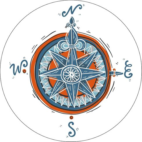 Leetprints Laminated Vinyl Decal for Fancy Compass Rose - Multiple Sizes, Market-Leading Stickers in Saudi Arabia