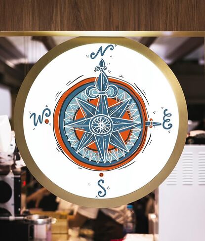 Leetprints Laminated Vinyl Decal for Fancy Compass Rose - Multiple Sizes, Market-Leading Stickers in Saudi Arabia