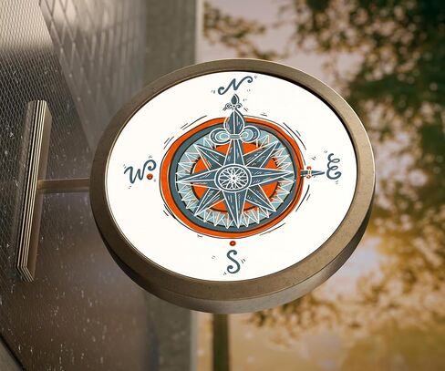Leetprints Laminated Vinyl Decal for Fancy Compass Rose - Multiple Sizes, Market-Leading Stickers in Saudi Arabia