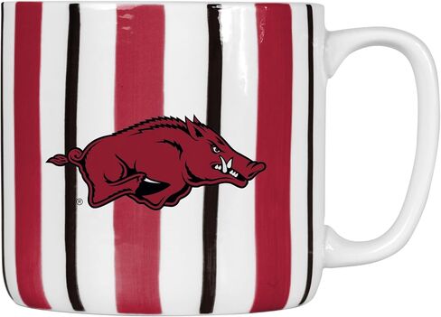 Logo Brands NCAA 16 oz Brushstroke Coffee Mug – Hand Painted Team Color Stripe Vintage Design - Large Cup Capacity With Durable Ceramic Build in Saudi Arabia