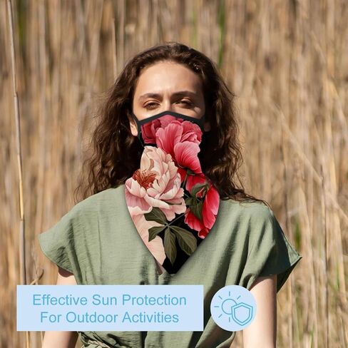 4 Pieces Peony Balaclava Ski Mask, Motorcycle UV Protector Scarf, Summer Cooling Neck Gaiter for Men/Women in Kuwait