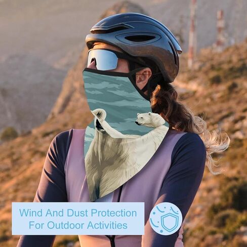 4 Pack White Bear Neck Gaiter Face Cover Scarf, Breathable Sun & Wind-proof for Skiing Fishing Hiking Cycling in Saudi Arabia
