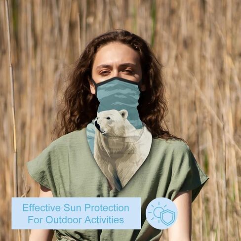 4 Pack White Bear Neck Gaiter Face Cover Scarf, Breathable Sun & Wind-proof for Skiing Fishing Hiking Cycling in Saudi Arabia