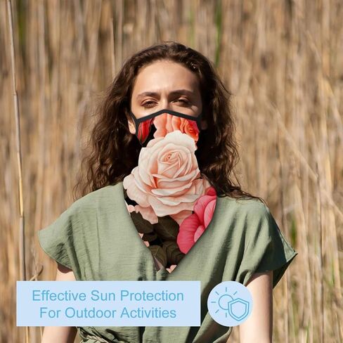 4 Pack Rose Neck Gaiter Face Cover Scarf, Breathable Sun & Wind-proof for Skiing Fishing Hiking Cycling in Saudi Arabia