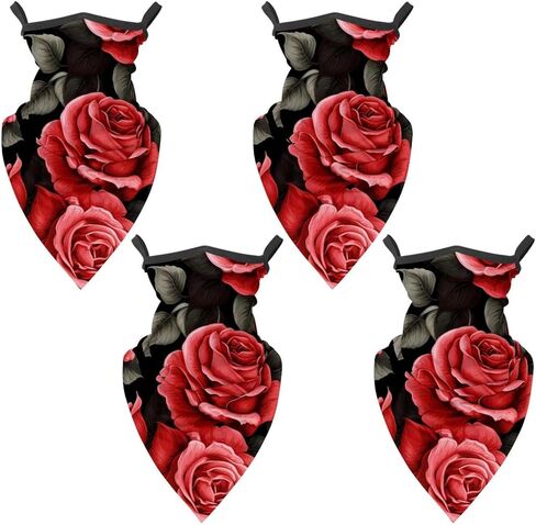 عبوة من 4 قطع من وشاح غطاء الوجه برقبة وردية، مقاوم للشمس والرياح للتزلج وصيد الأسماك والمشي لمسافات طويلة وركوب الدراجات in Kuwait