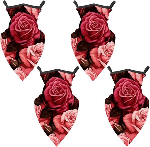 4 Pack Rose Neck Gaiter Face Cover Scarf, Breathable Sun & Wind-proof for Skiing Fishing Hiking Cycling in Saudi Arabia