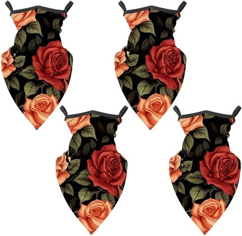 4 Pack Rose Neck Gaiter Face Cover Scarf, Breathable Sun & Wind-proof for Skiing Fishing Hiking Cycling in Saudi Arabia