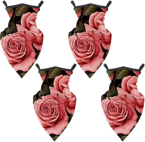 4 Pack Rose Neck Gaiter Face Cover Scarf, Breathable Sun & Wind-proof for Skiing Fishing Hiking Cycling in Saudi Arabia