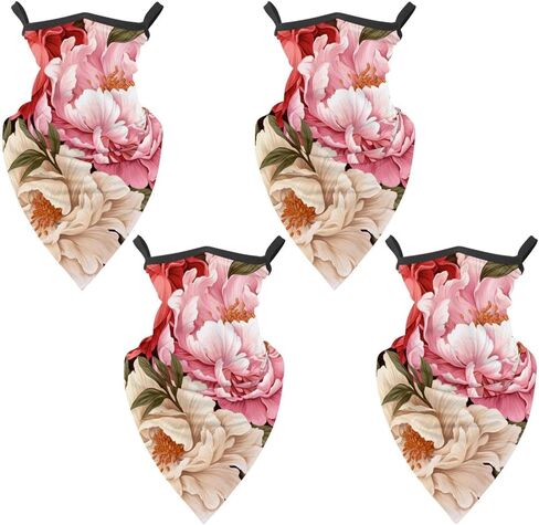 4 Pieces Peony UV Protector Scarf, Summer Cooling Neck Gaiter for Men/Women in Kuwait
