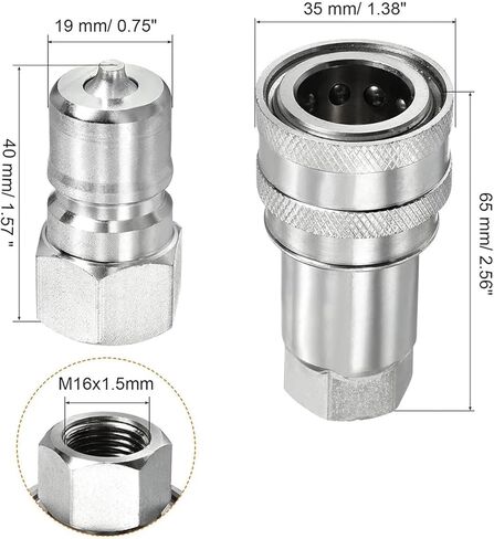 1set M/14 خيط خارجي هيدروليكي موصل سريع الكربون الصلب معدات البناء ملحقات أدوات الطاقة in Saudi Arabia