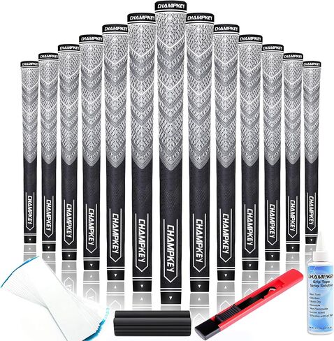 CHAMPKEY Advanced Hybrid Golf Grips 13 Pack with Full Repair Kits - All Weather Performance Golf Club Grips - High Traction and Control Half Corded Golf Grips in Saudi Arabia