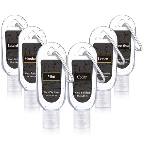 6 قطع من مطهر اليد بحجم مناسب للسفر مع سلسلة مفاتيح، 2 أونصة سائلة من الجل، رائحة مختلطة، جيب صغير، معقم لليدين لحقيبة الظهر، السفر، هدايا عيد الميلاد، هدايا المكتب، زملاء العمل، الموظفين in Kuwait