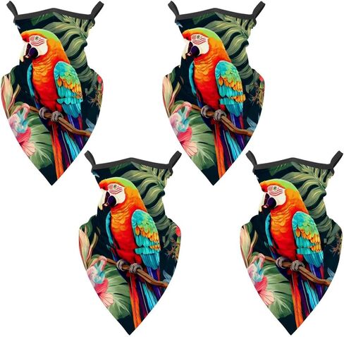 4 Pack Parrot Neck Gaiter, Cooling Breathable Face Mask UV Protection Scarf Hiking Bandana for Men/Women in Kuwait