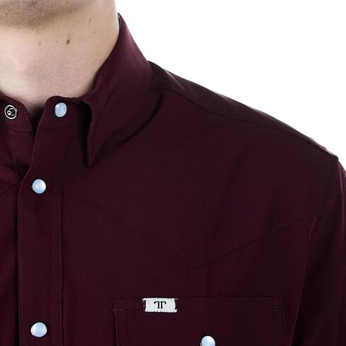 CORE - Men's Maroon Long Sleeve Snap Shirt in Saudi Arabia