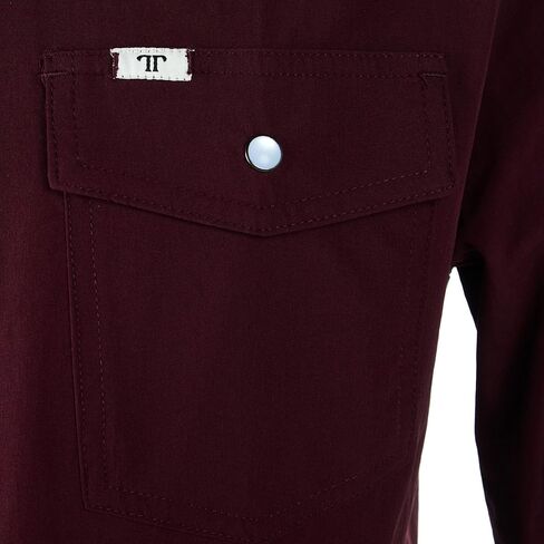 CORE - Men's Maroon Long Sleeve Snap Shirt in Saudi Arabia