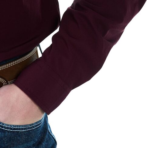 CORE - Men's Maroon Long Sleeve Snap Shirt in Saudi Arabia