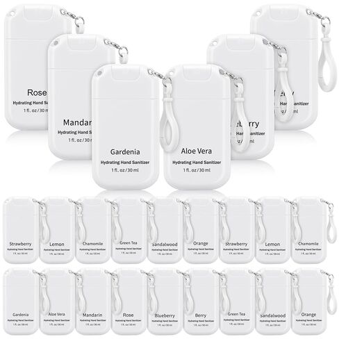 24 Pack Mini Hand Sanitizer Spray with Keychain Hand Sanitizer Mist Travel Size Bulk for Gym Purse Backpack Scent Moisturizing Hydrating Thank You Appreciation Gift for Employee Coworker Teacher in Saudi Arabia