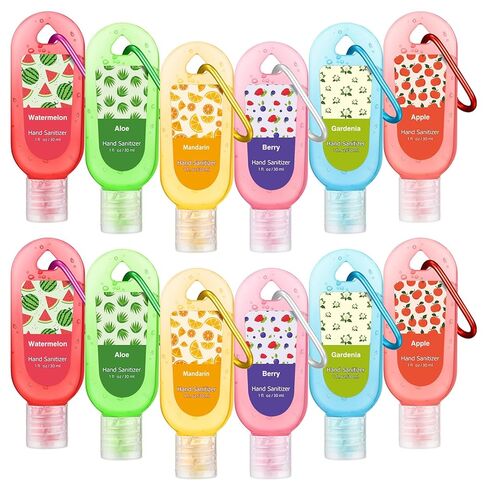 مجموعة هدايا معطرة لليدين مكونة من 12 قطعة مع سلاسل مفاتيح، جل مطهر لليدين بحجم مناسب للسفر، مناسب لحفلات الزفاف للنساء والأصدقاء وزملاء العمل والممرضات وهدايا حفلات التخرج وأعياد الميلاد in Kuwait