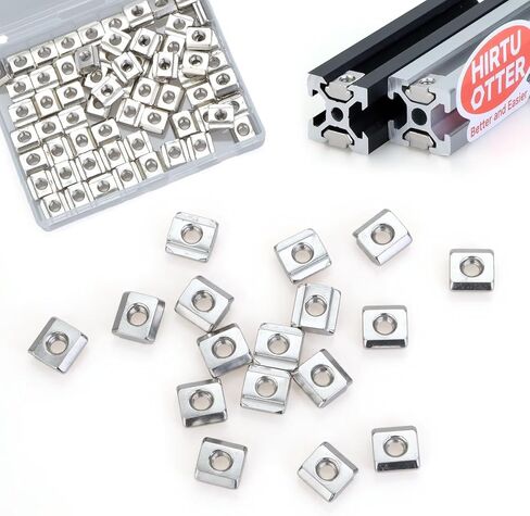 80 PCS M6 Sliding T-Nuts for 2020/2040/2060 Series Aluminum Extrusion Profiles | Nickel-Plated | Corrosion-Resistant Slide-in Nuts for V-Slot/T-Slot Systems & 3D Printing DIY in Kuwait