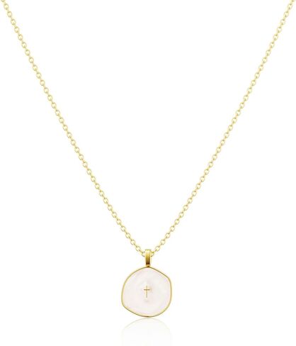 Cross Necklace for Women Dainty 14K Gold Plated Cross Necklace, Simple Cute Gold Cross Charm Necklaces for Women Easter Christian Baptism Religious Faith Jewelry Gifts in Kuwait