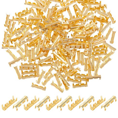 200Pcs U Shape Copper Ring Terminals, Brass Crimp Terminals Connector Open Barrel Crimp Terminal Non-Insulated Cable Wire Spade Electric Butt Connector ​for Electricity Automotive in Saudi Arabia
